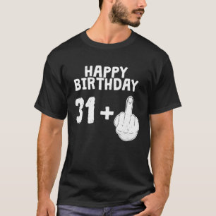 HAPPY BIRTHDAY + Middelvinger T Cool 32e dag T-shirt