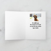 Happy Birthday Middle Age Over the Hill Humor Dog Kaart (Binnen)
