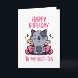 Happy Birthday Mijn beste thea Funny Cat Birthday Kaart<br><div class="desc">Gefeliciteerd met mijn beste thee. Grappig,  grappig en soms sarcastisch verjaardagskaarten voor je familie en vrienden. Haal deze leuke kaart voor je speciale iemand. Bezoek onze winkel voor meer coole verjaardagskaarten.</div>