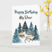 Happy Birthday Mijn Herten Kaart (Gele Bloem)