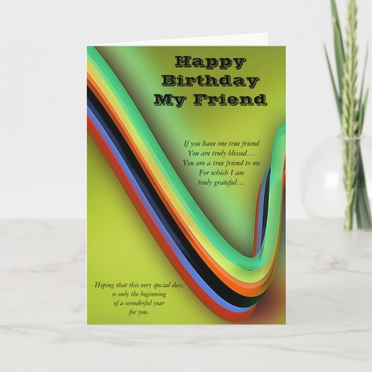 Happy Birthday Mijn vriend Kaart (Voorkant)
