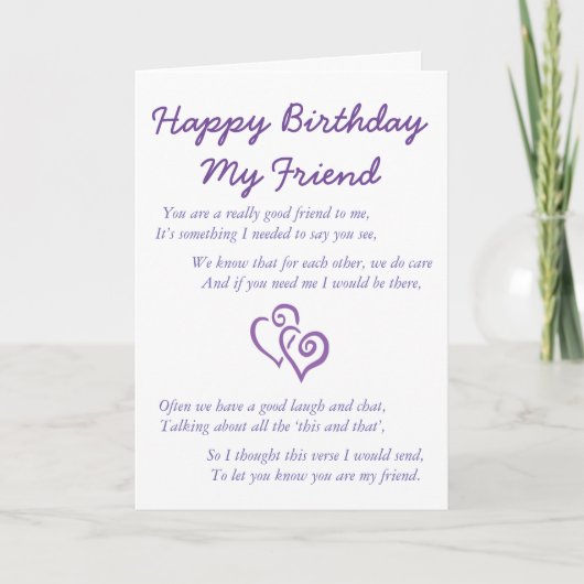 Happy Birthday Mijn vriend Kaart (Voorkant)