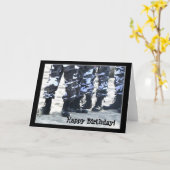 Happy Birthday Military Boots wenskaart Kaart (Gele Bloem)