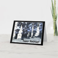Happy Birthday Military Boots wenskaart