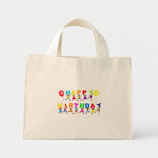 Happy Birthday Mini Tote Bag (Voorkant)