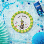 Happy Birthday Miniature Schnauzer Dog Party Papieren Bordje (Feest)