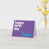 Happy Birthday minimaal eenvoudig modern paars Kaart (Gele Bloem)