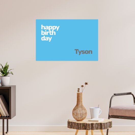 happy Birthday minimal simple CUSTOM Poster (Woonkamer 3)