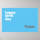 happy Birthday minimal simple CUSTOM Poster (Voorkant)