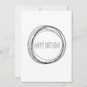 Happy Birthday-minimalistisch zwart-wit Kaart (Voorkant)