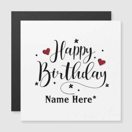 Happy Birthday minimalistische kalligrafie Kaarten (Voorkant / Achterkant)