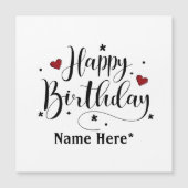 Happy Birthday minimalistische kalligrafie Kaarten (Voorkant)