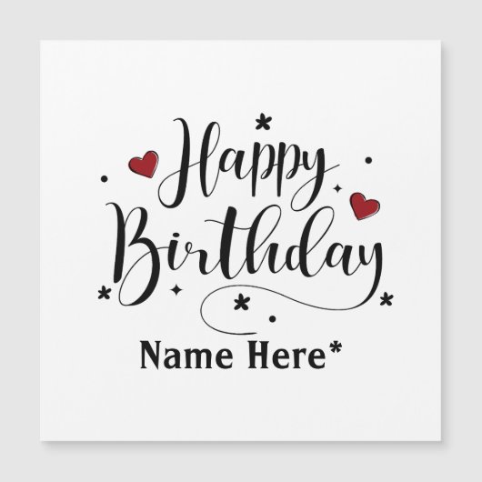 Happy Birthday minimalistische kalligrafie Kaarten (Voorkant)