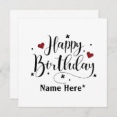 Happy Birthday-minimalistische typografie (Voorkant / Achterkant)