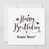 Happy Birthday-minimalistische typografie (Voorkant)