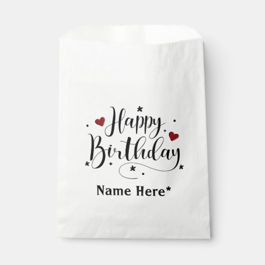 Happy Birthday-minimalistische typografie Bedankzakje (Voorkant)