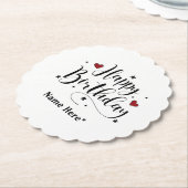 Happy Birthday-minimalistische typografie Kartonnen Onderzetters (Gekanteld)