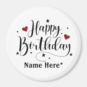 Happy Birthday-minimalistische typografie Magneet