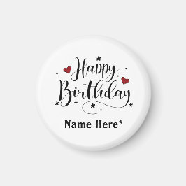 Happy Birthday-minimalistische typografie Magneet