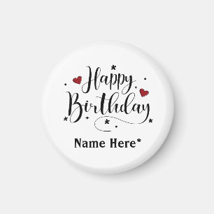 Happy Birthday-minimalistische typografie Magneet