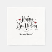 Happy Birthday-minimalistische typografie Servet (Voorkant)