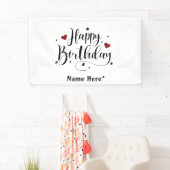 Happy Birthday-minimalistische typografie Spandoek (Insitu)