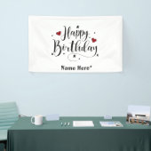 Happy Birthday-minimalistische typografie Spandoek (Beurs)
