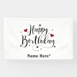 Happy Birthday-minimalistische typografie Spandoek