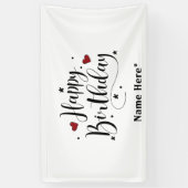 Happy Birthday-minimalistische typografie Spandoek (Verticaal)