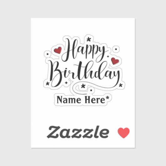 Happy Birthday-minimalistische typografie Sticker (Vel)