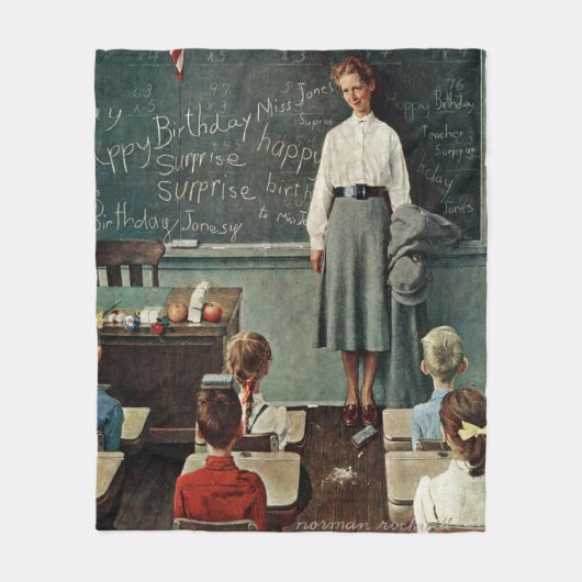 Happy Birthday, Miss Jones van Norman Rockwell Fleece Deken (Voorkant)
