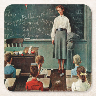 Happy Birthday, Miss Jones van Norman Rockwell Kartonnen Onderzetters