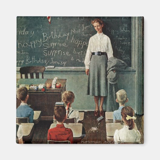 Happy Birthday, Miss Jones van Norman Rockwell Magneet (Voorkant)