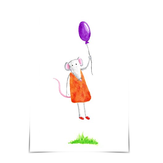 Happy Birthday Missy Mouse met een ballon Kaart