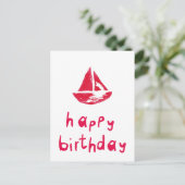 Happy Birthday mit Boot Briefkaart (Staand voorkant)