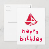 Happy Birthday mit Boot Briefkaart (Voorkant / Achterkant)