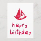 Happy Birthday mit Boot Briefkaart (Voorkant)