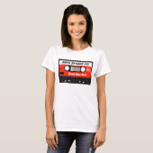 Happy Birthday Mixtape Red Cassette Gepersonalisee T-shirt (Voorkant volledig)