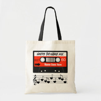 Happy Birthday Mixtape Red Cassette Gepersonalisee Tote Bag