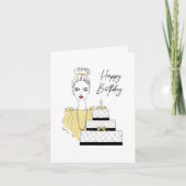 Happy Birthday Mode Illustratie Kaart (Voorkant)