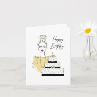 Happy Birthday Mode Illustratie Kaart