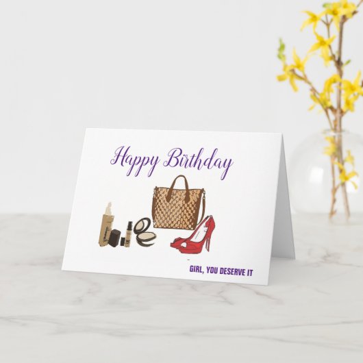 Happy Birthday mode kaart (Gele Bloem)