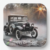 Happy Birthday Model A-auto Papieren Bordje (Voorkant)