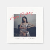 Happy Birthday Modern Aesthetic Script Servet (Voorkant)