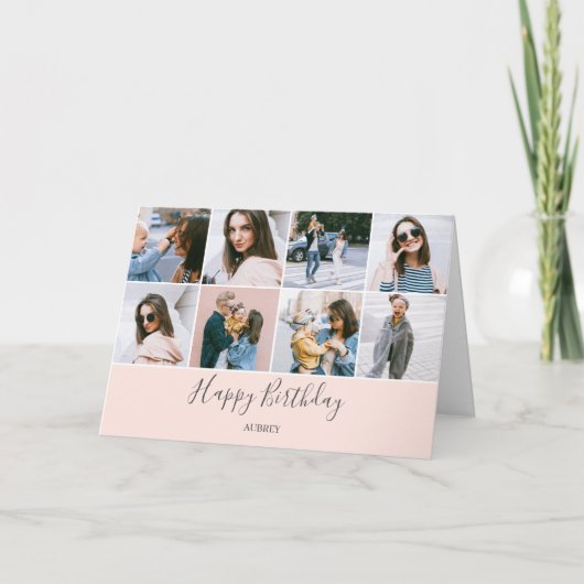 Happy Birthday Modern Foto Kaart (Voorkant)