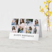 Happy Birthday Modern Foto Kaart (Gele Bloem)