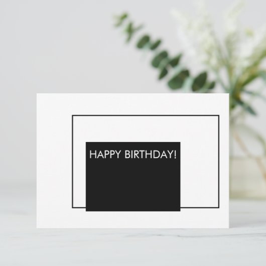 Happy Birthday Modern Luxury Elegant Custom RSVP Kaartje (Staand voorkant)