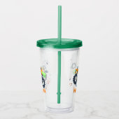 Happy Birthday Modern Monster Car Trucks Name Acryl Drinkbeker (Rechts)