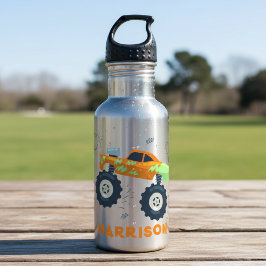 Happy Birthday Modern Monster Car Trucks Name Waterfles