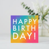 Happy Birthday Modern Paint Rainbow Simple Feestdagenkaart (Staand voorkant)